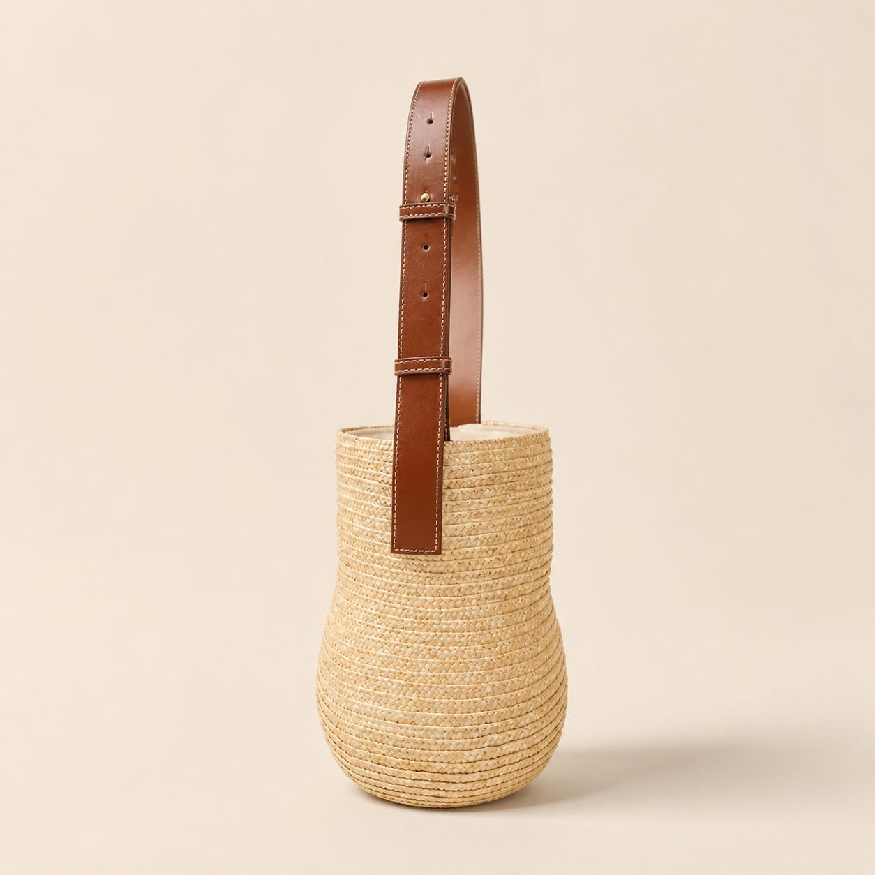 Mini Raffia Bucket Bag