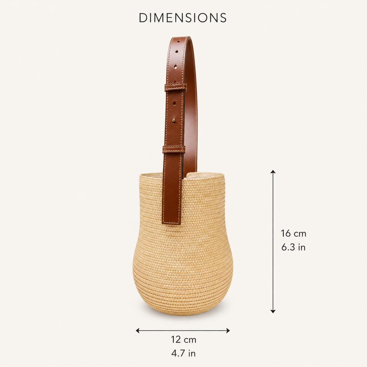 Mini Raffia Bucket Bag - Image 3