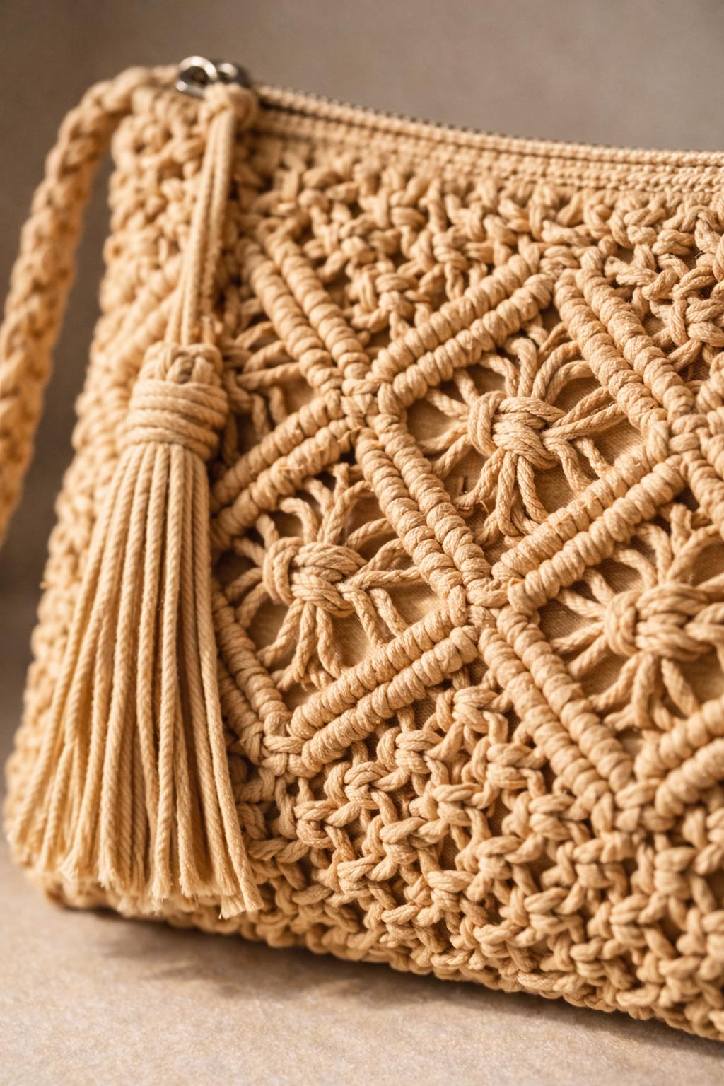 Macrame Woven Crossbody Bag - Image 4