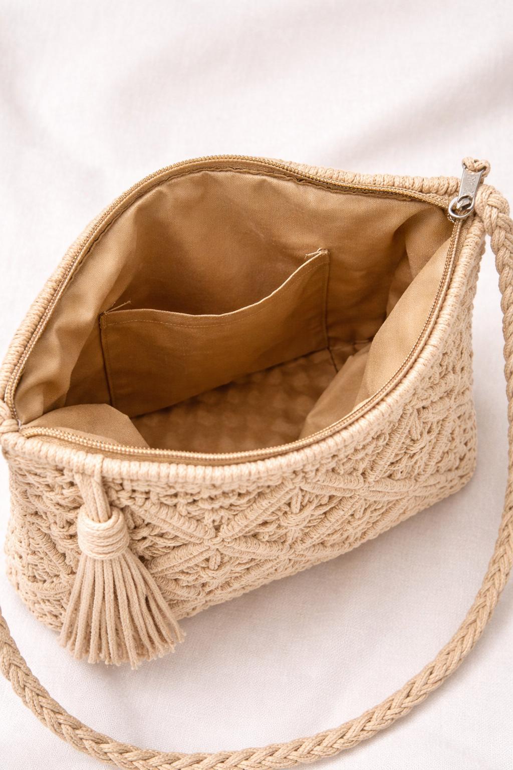 Macrame Woven Crossbody Bag - Image 3