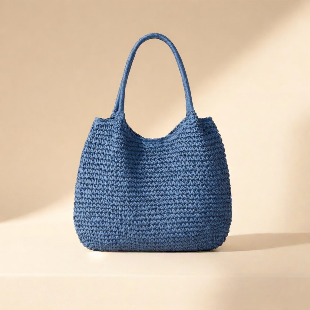 Bohemian-style woven shoulder bag